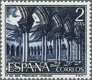 ESPAÑA 1970 1985 Sello Nuevo Serie Turistica Claustro de San Francisco Orense
