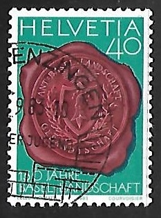 Seal with Canton Basel coat of arms