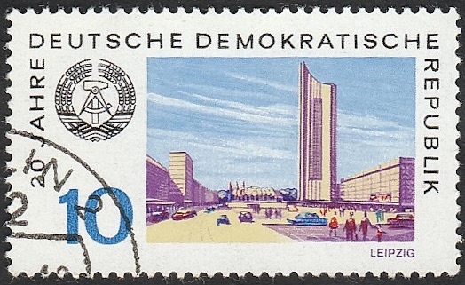1199 - 20 Anivº de la R.D.A., vista de la ciudad de Leipzig