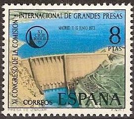 ESPAÑA 1973 2128 Sello Nuevo XI Congreso de la Comisión Internacional de Presas Presa de Iznajar