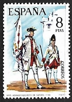 Uniformes militares - Abanderado del Regimiento de Zamora