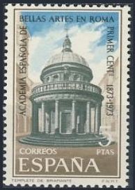 ESPAÑA 1974 2183 Sello Nuevo 1º Centenario Academia Española de Bellas Artes en Roma Spain
