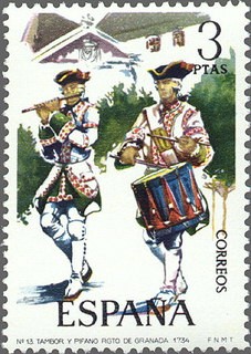 ESPAÑA 1974 2199 Sello Nuevo Uniformes Militares Tambor del Regimiento de Granada 1734