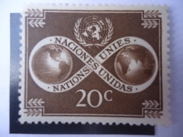 Naciones Unidas - Unidad Mundial - Globo terrestre- Símbolo.