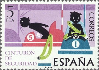 ESPAÑA 1976 2314 Sello Nuevo Seguridad Vial Cinturón de Seguridad