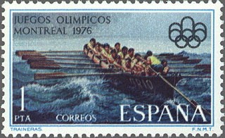 ESPAÑA 1976 2340 Sello Nuevo XXI Juegos Olimpicos en Montreal (Canada) Traineras