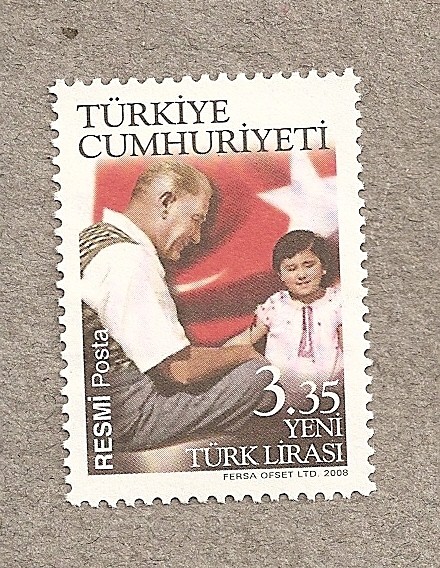 Kemal Atarturk con niño