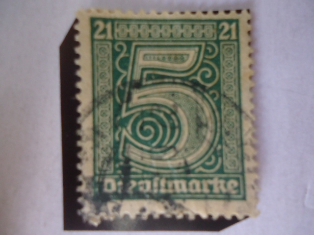 Alemania Reino - Sello con el N° 21 esquinas superiores - Official Stamp