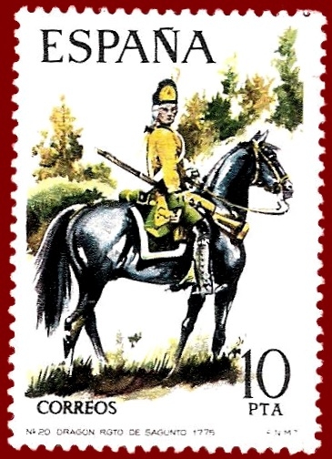 Edifil 2240 Dragón del regimiento de Sagunto 1775 10 NUEVO