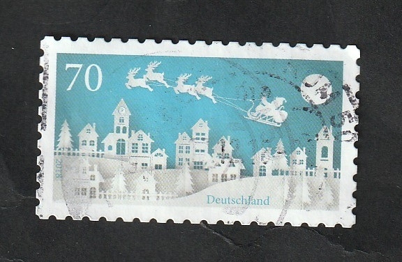3199 - Navidad, Papa Noel surcando el cielo en trineo