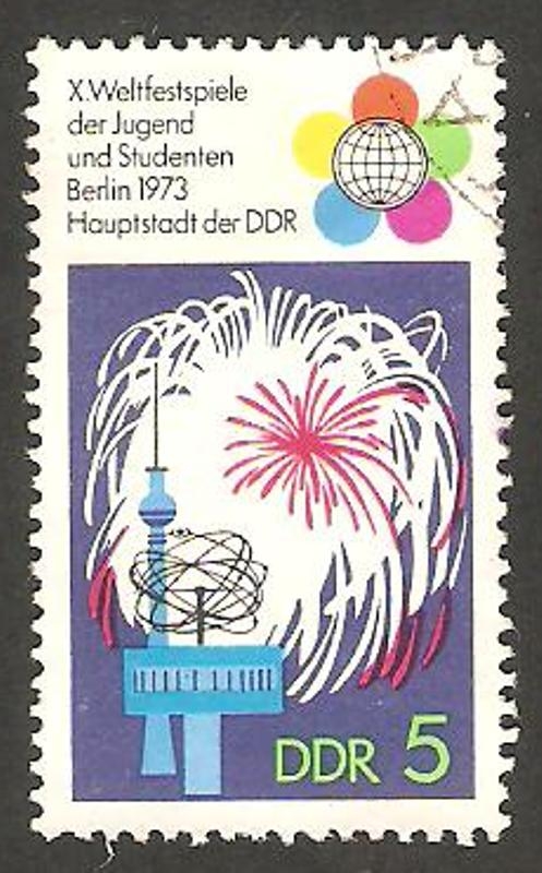 1555 - 10º Festival mundial de las juventudes y estudiantes en Berlin, torre de televisión