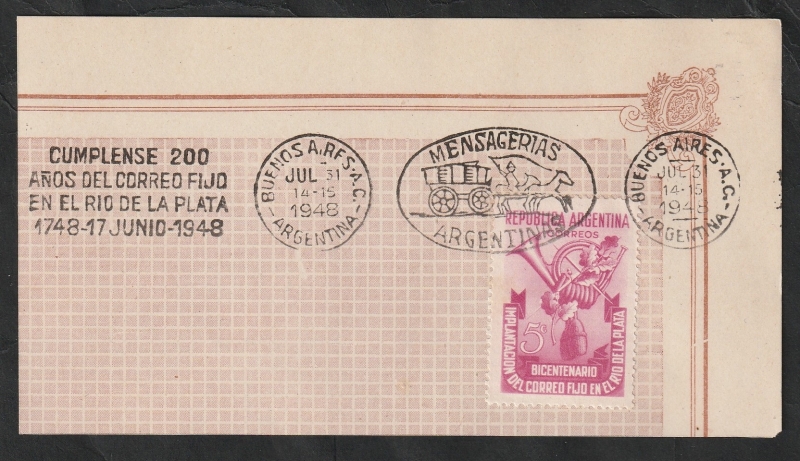 497 - 200 Anivº swl Correo en el Río de la Plata