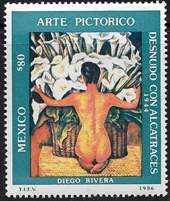 “Desnudo con alcatraces”