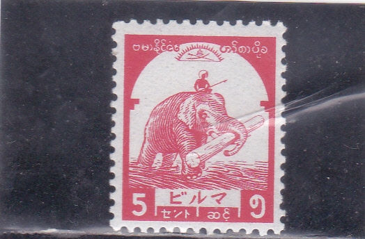 elefante transportando un tronco 