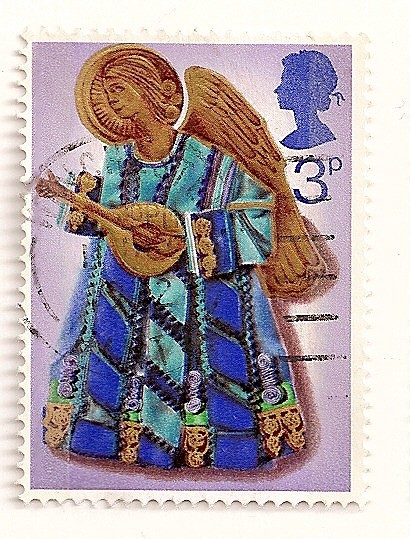 Navidad 1972. Angel con laud.