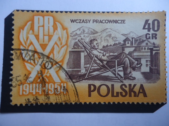 Wczasy Pracownicze - 10 Aniversario del PRL (1944-1954)- Vacaciones por Motivos de Trabajos