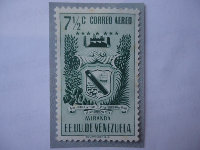 E.E.U.U. de Venezuela - Estado Miranda - Escudo de Armas - Industreias- 