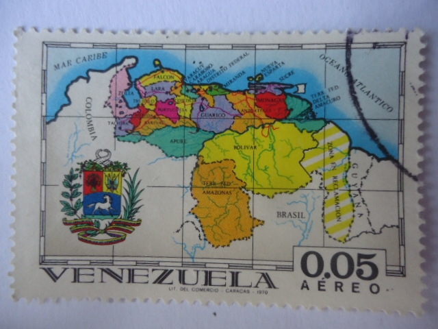 Mapa de los Estados de Venezuela - Mapa de la República de Venezuela.