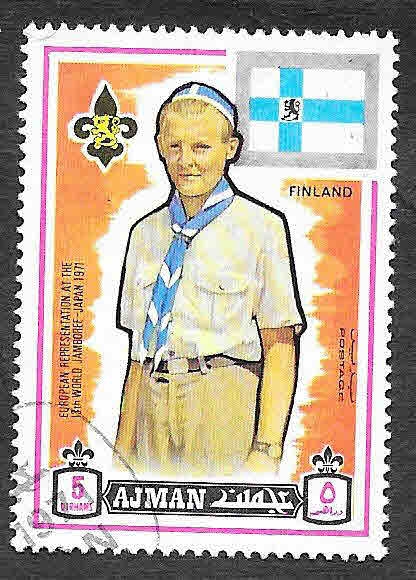 Mi907A - XIX Aniversario Mundial de los Scout (AJMAN)