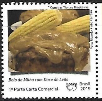 Comidas típicas - Bolo de milho com doce de leite