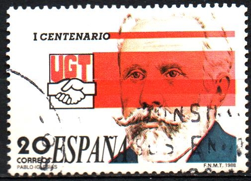 CENTENARIO  DEL  SINDICATO  GENERAL  DE  TRABAJADORES.  EMBLEMA  Y  PABLO  IGLESIAS.