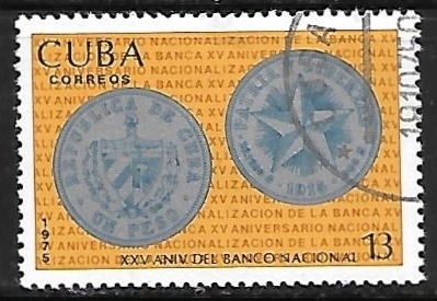 Moneda de 1 peso plateada