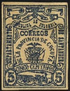 Departamento de Santander. Correos de la Provincia de Cúcuta.