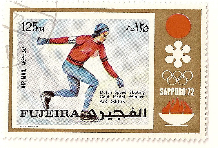 Fujeira. JJOO Sapporo 72. Medalla de oro patinaje masculino sobre hielo  Holanda. Ard Schenk