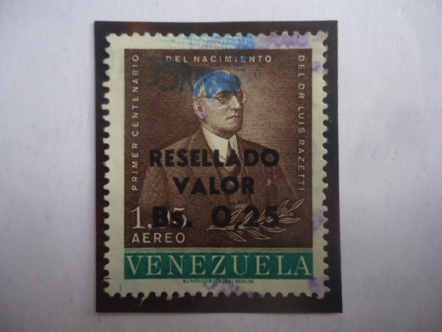 Retrato Dr. Luis Razetti (1862-1932)-Centenario del Nacimiento (1862-1962)-Sobretasa:0,25 sobre 1,0