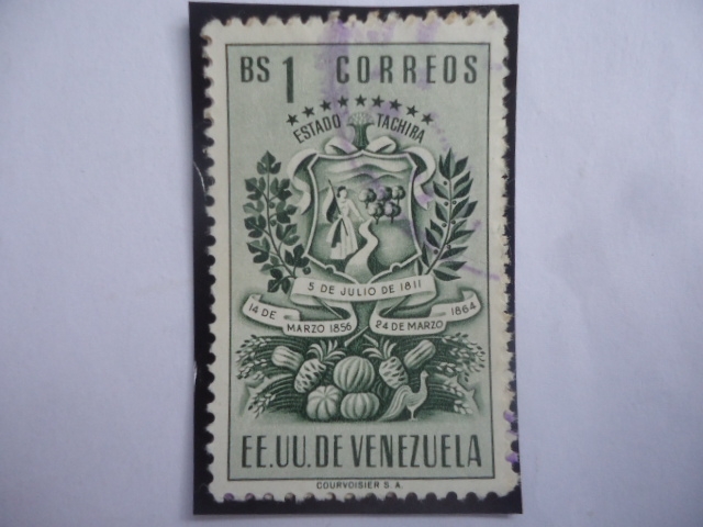 EE.UU. de Venezuela - Estado Tachira - Escudo de Armas.
