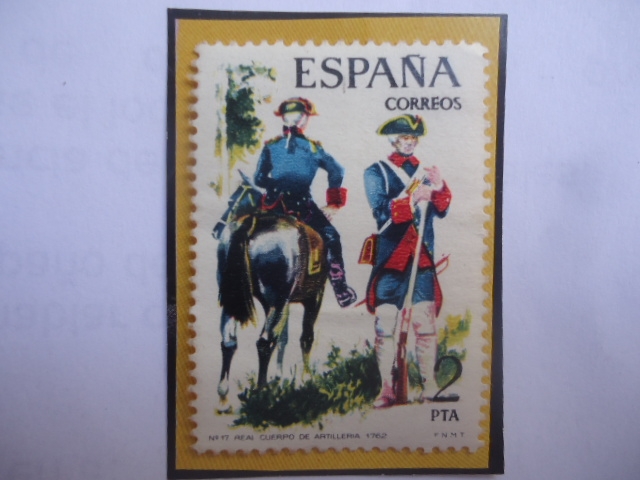Ed:Es 2237- Real Cuerpo de Artillería 1762- Serie: Uniformes Militares (1974)