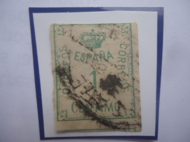 Ed:Es 291 - Corona y Número - Sello 1 Céntimo, del Año 1920