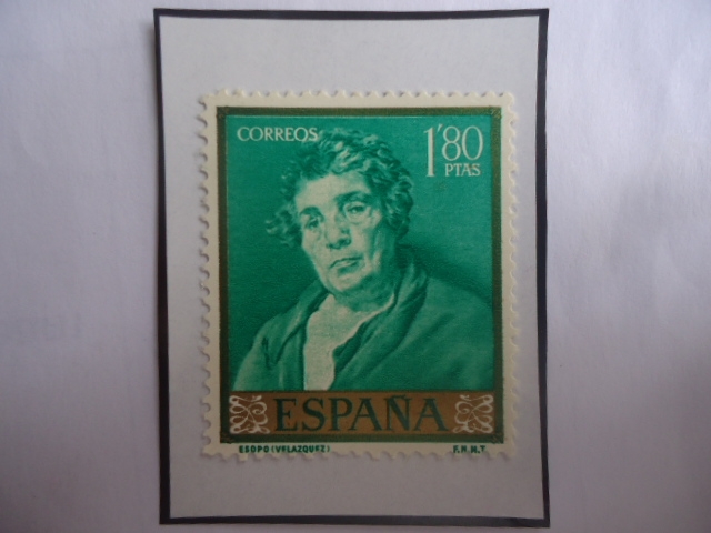 Ed:1245-Retrato del Filósofo Esopo (1639)-(El Narrador de fabulas Griegas)- Oleo del pintor Velázque