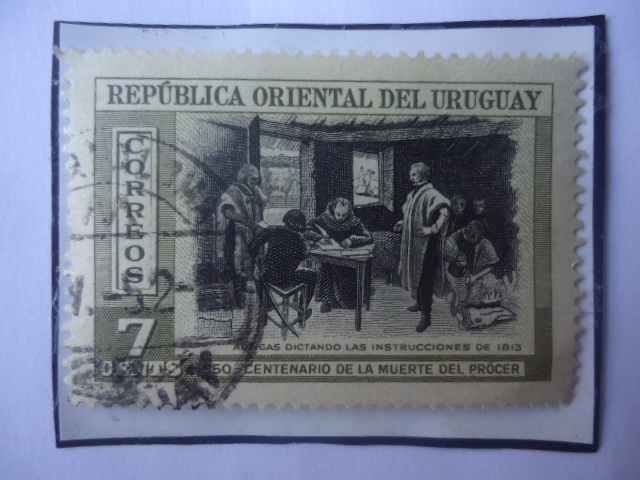 General Artigas (1764-1850) (José Gervasio Artigas)-Artigas dictando las Instrucciones de 1813-Cente