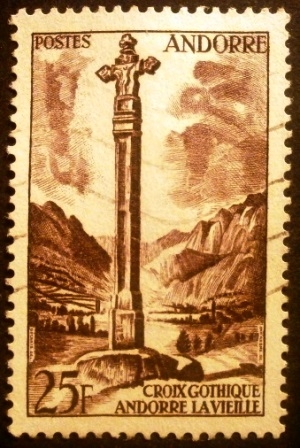Andorra. Administración Francesa. Cruz gótica de Andorra la Vella 