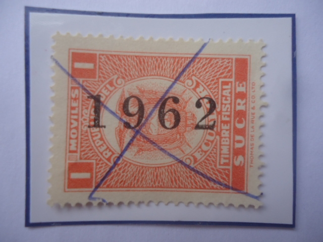 Escudo de Armas- Serie: Ingresos 1962 (Revenue)- Sello Sobrestampado  con 1962.