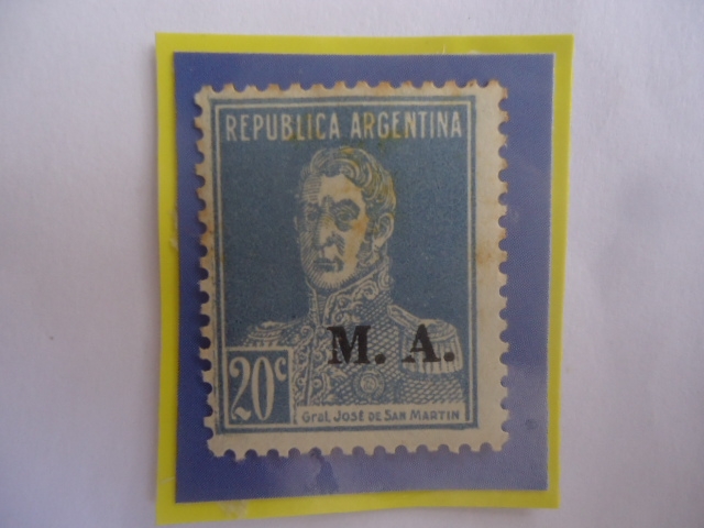 José Fco. de San Martín (1778-1850)Sobrestampado con 