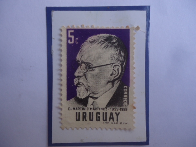 Dr. Martín Casimiro Martínez (1859-1959)- Abogado y Político Uruguayo-Sello de 5 Céntimos, año 1959.