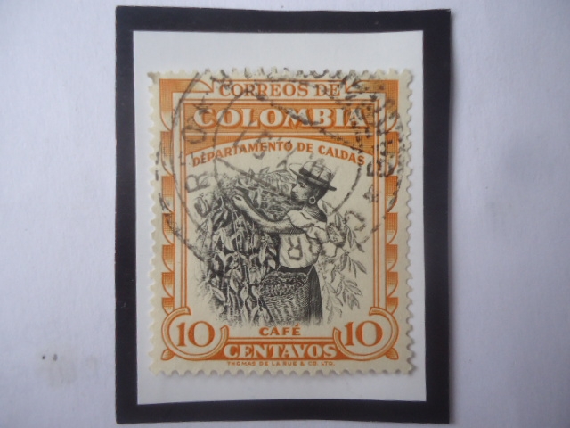 Departamento de Caldas- Serie: Cosecha de Café - Sello de 10 Ctvos. Año 1958.