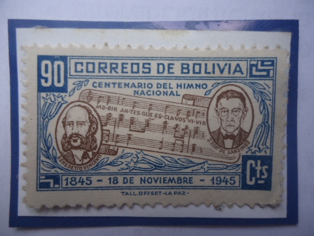 Centenario del Himno Nacional (1845-1945)-Benedetto Vincenti (Música y José de Sanjinés (Letra). 