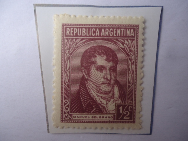 Bernardino Rivadavia (1780-1845)-Presidente (1824/27)- Serie:Personalidades- Sello berbellón rojo de