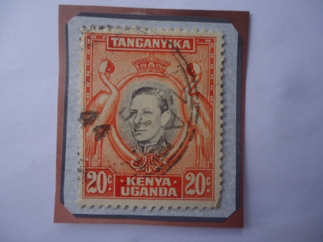 África Oriental Británica-Tangayika, Kenya,Uganda-- King George VI- Sello 20Ct.África del Este. Año 