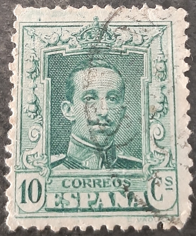 Alfonso XIII. Tipo Vaquer Número de control al dorso