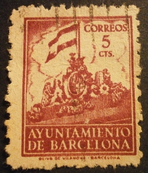 ESPAÑA 1940-1941 BARCELONA Frontispicio del Ayuntamiento