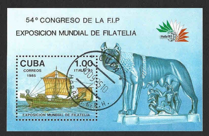 2809 - HB Exposición Mundial de Filatelia ITALIA 85