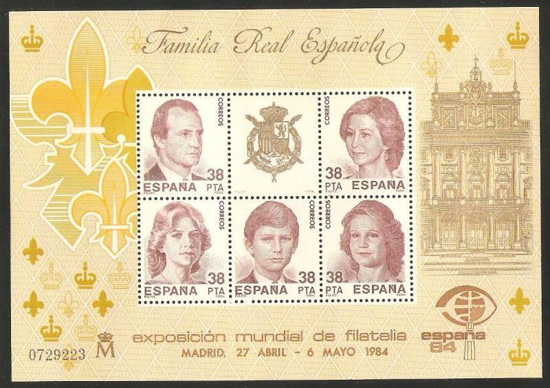 2754 - exposición mundial de filatelia España 84, familia real española
