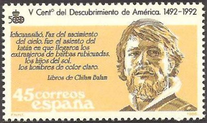 2865 - V centº del descubrimiento de América, Extranjero de barbas rubicundas