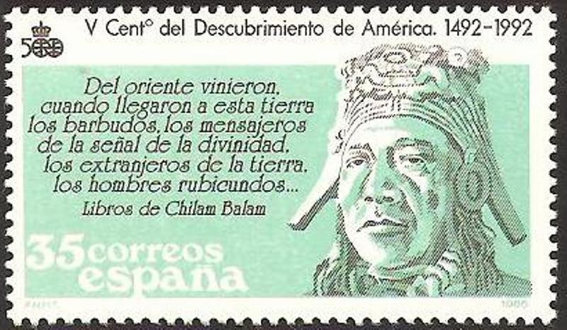 2864 - V centº del descubrimiento de América, Indígena Precolombino
