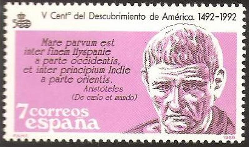 2860 - V centº del descubrimiento de América, Aristóteles