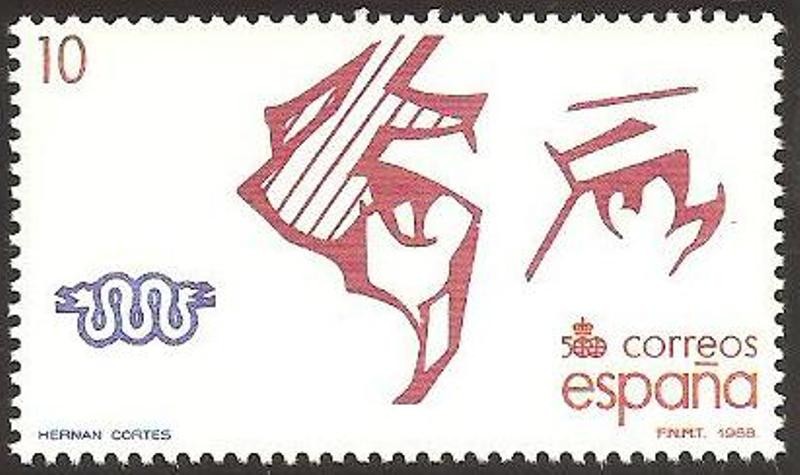 2969 - V Centº del descubrimiento de América, Hernán Cortés